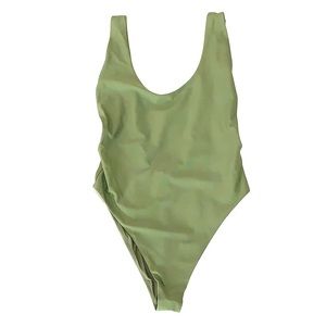 NEVER WORN one piece olive green bathing suit